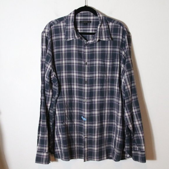 John Varvatos Other - John Varvatos Mens Plaid Long Sleeve Button Down Shirt Size XXL Purple Cotton